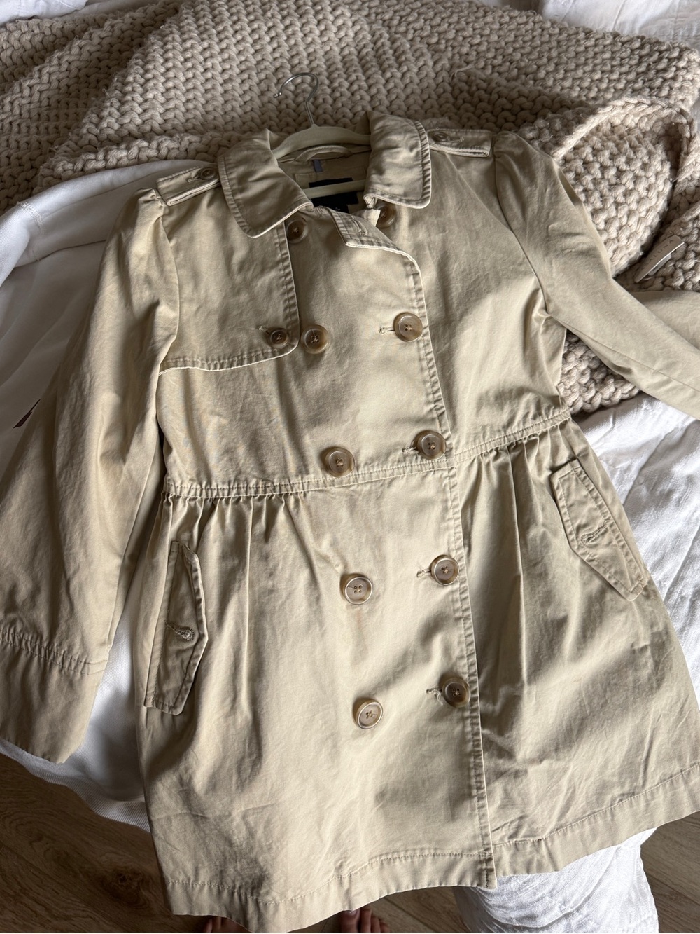 Trench Coat Dress Girls Khaki Double Breasted Jacket | GapKids S